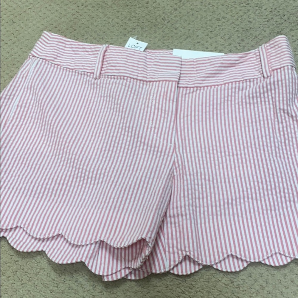 Ann Taylor Loft Outlet Seersucker Shorts Sz 0